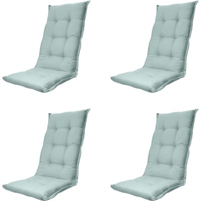 Madison - Tuinstoelkussen Hoge Rug Napels azure - Ca. 123x50 cm - Set van 4