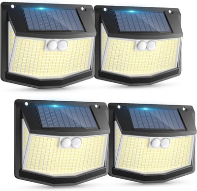 Draadloze LED Buitenlamp op Zonne-energie met Bewegingsmelder en 270 Graden Verlichting