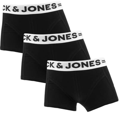 Jack & Jones jongens 3P boxer trunks sense basic zwart