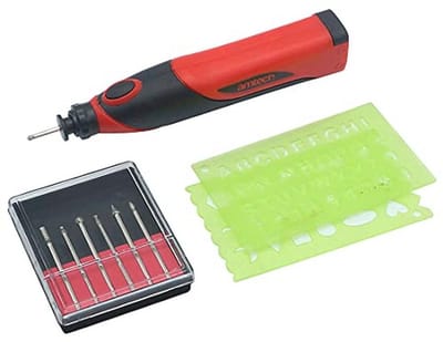 Mini Graveerset voor Draadloze Knutselgravure - Inclusief Graveerpen, Stencils en Slijpbramen