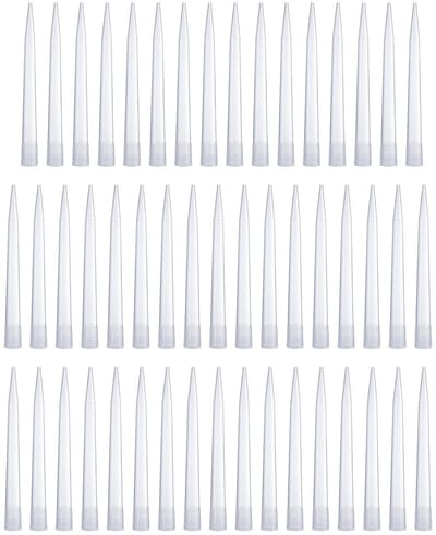 Pack van 50 transparante pipette tips van 10 ml voor laboratoriumgebruik, autoclavable en universeel geschikt voor pipetten