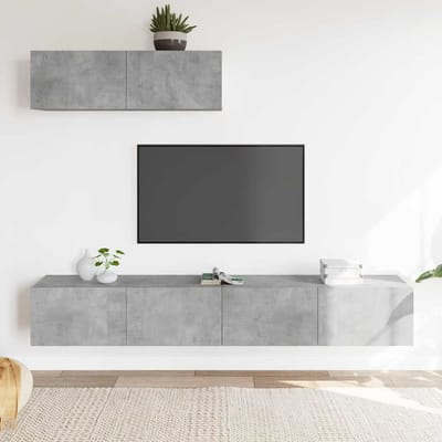 vidaXL - 3-delige - Tv-meubelset - bewerkt - hout - betongrijs