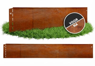 GartenAZ Borderrand - Gazonrand van Cortenstaal - Flexibele Montage - Bruin - 100 cm x 20 cm (5 stuks)