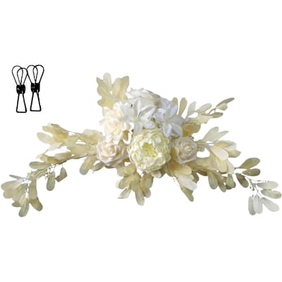 Guirlande de fleurs artificielles 60 x 25 cm Tissu de soie Décoration florale pour panneau de bienvenue de mariage