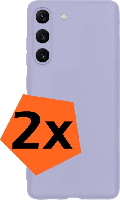 Hoes - 2 Stuks - Geschikt voor Samsung Galaxy S23 - Sterk & Shockproof - Case Siliconen - Back Cover - Telefoon Hoes - Lila