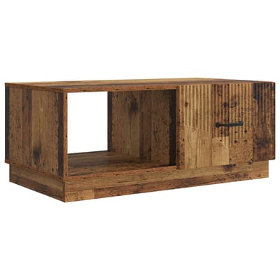vidaXL - Salontafel - Oud - hout - 90 - x - 50 - x - 37 - cm - Bewerkt - hout