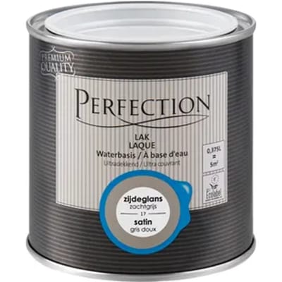 Perfection Houtlak Lak - Zijdeglans - Zachtgrijs - 375ml