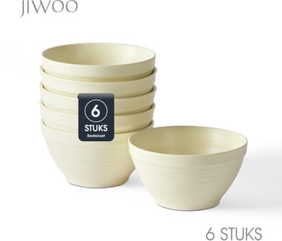 Set van 6 Kommen (Ø 11,8cm / 350ml) Ontbijtkommen, Mueslikom, Soepkom, serviesset 6 persoons, Geschikt voor restaurants, hotels, banketten, familiefeesten, en picknicks, Magnetron-vaatwasserbestendig, Keramiek