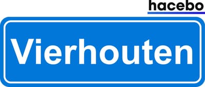 Hacebo - Plaatsnaam Sticker - 29x10 CM - Vierhouten sticker - Verkeersborden sticker - grappige cadeaus - Vierhouten