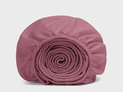 Yumeko hoeslaken percal katoen framboosroze 140x200x30 - Bio, eco & fairtrade