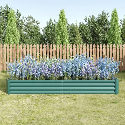 MODFU - Verhoogde Plantenbak - Verzinkt Staal - Open Bodem - Groen - 232 X 113,5 X 30 Cm