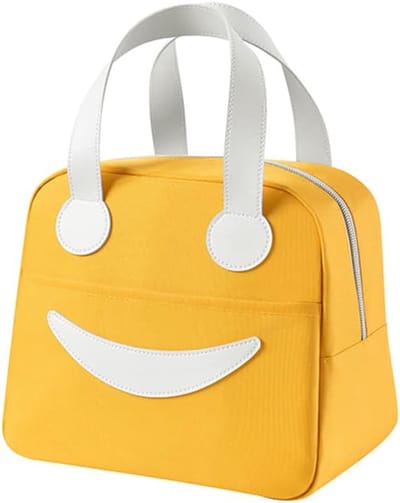 Draagbare lunchtas mini lunchtas geïsoleerde tas draagbare schattige lunchtas outdoor picknicktas ijszak outdoor opbergtas, 1 stuk (klein, geel)