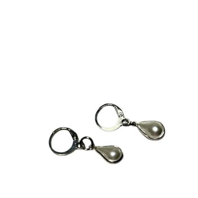 2 Love it Pure - Oorbellen - Oorhangers - Stainless steel - 3 x 1.2 cm - Wit - Zilverkleurig