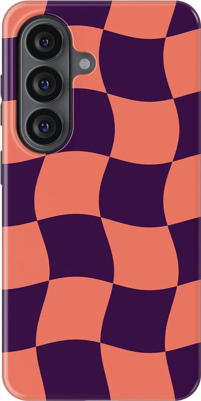 Checkered Warp Hoesje Samsung Galaxy S26 | Geschikt Voor Mag | Uniek Design Hoesje | Beschermhoes Samsung Galaxy S26 Check Flame