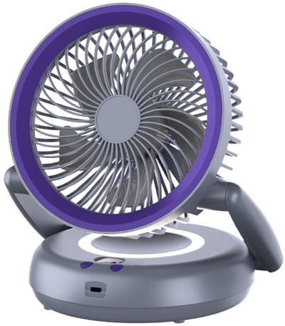 VHV-Draagbare Bureauventilator - Krachtige Luchtcirculatie Ventilator met 5 Snelheden en Digitaal Display - Stille Tafelventilator met LED Verlichting voor Slaapkamer, Thuiswerken en Kantoor
