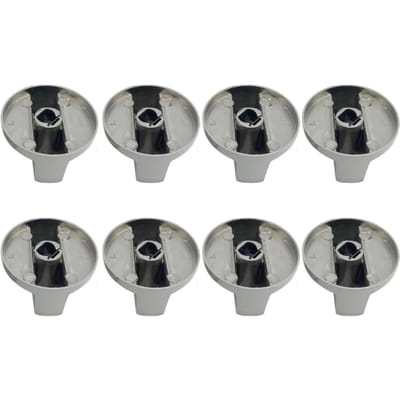 Lot de 8 boutons de cuisinière rotatifs en métal de 6 mm pour cuisinière à gaz, pour remplacement de commande de machine de table de cuisson gray