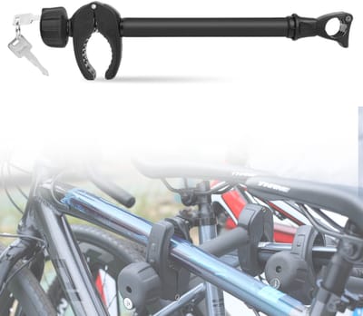 Zwarte Lange Framehouder Fietsendrager Afsluitbaar – 45 cm – Voor 3e Fiets – Universele Fietsklem Caravan & Camper
