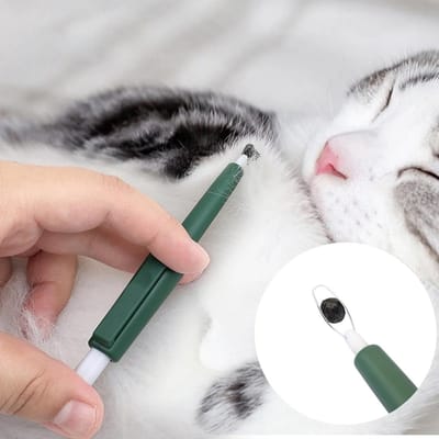 Famanu - Tekenverwijderingsgereedschap voor honden, 2 stokjes, olijfgroene tekenverwijderaar, zeer effectief bij het verwijderen van parasieten voor huisdieren, tekenverwijderaar voor katten, veilig