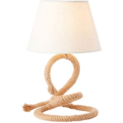 BRILLIANT lamp, Sailor tafellamp naturel/wit, touw/textiel, 1x A60, E27, 40W, normale lampen (niet meegeleverd), A++