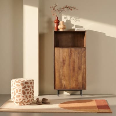 Light & Living Poef Davonte - Oranje - Ø40x44cm - Bohemian