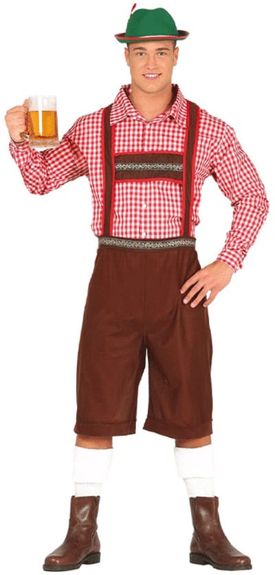 Fiestas Guirca - Lederhose Bavarian Bruin maat L (52-54) - Carnavalskleding - Carnaval - carnavalskleding 2027 - Carnaval kostuum