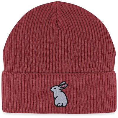 Geborduurd Zittend Konijn Uniseks Bio Fisherman Beanie