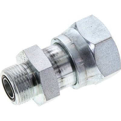 UN 1-7/16''-12 x UNS 1''-14 M/F Verzinkt Stalen Neusstuk ORFS 400 Bar - Hydrauliek - FL2S-MF-EZ-107U-100U-O
