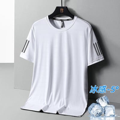 Grote Maat Sneldrogende Kleding Heren IJszijde T-shirt met Korte Mouwen Heren Zomer Dunne Heren T-shirt Zomer Sport Hardloop Top 5XL