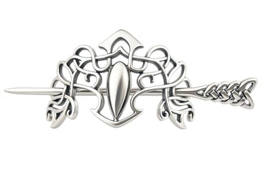 Haarspeld met pin - zilverkleurig - metaal - keltische stijl