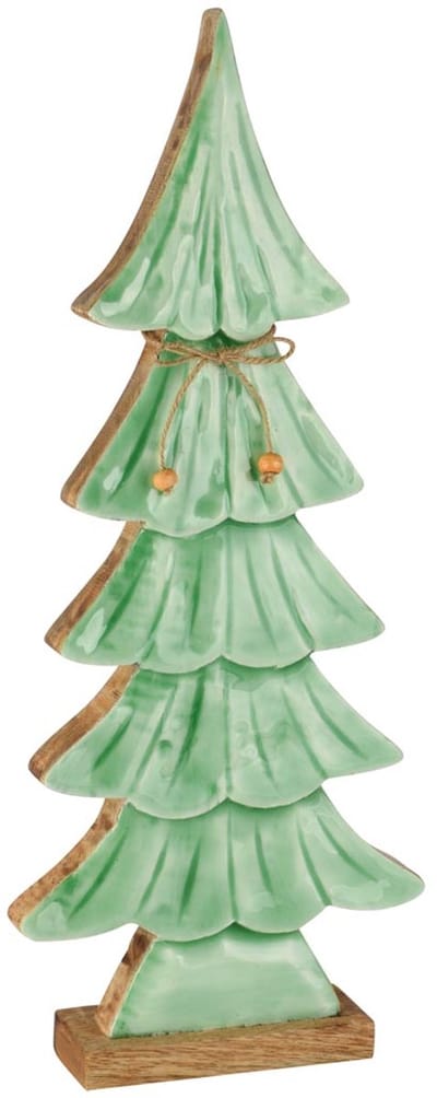 Dekoratief | Deco boom op voet, groen, hout/email, 18x5x44cm | A258018