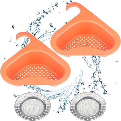 4 Stuks Afvoerfilter Set voor Keuken en Badkamer, Inclusief Drainer Mand en Triangulaire Afvoerdeuren