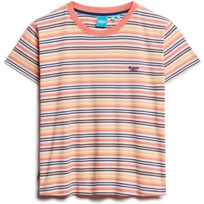 Superdry - Essential gestreept T-shirt met logo - Dames - T-shirts