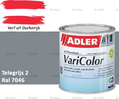 ADLER Varicolor Lakverf RAL 7046 – Telegrau 2 750 ml – 2-in-1 Houtverf, Metaalverf en Kunststof Lak voor Binnen & Buiten