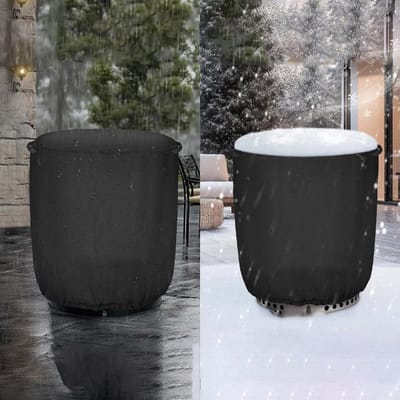 Vuurkorf Afdekhoes - Buitenhaard Cover - Bescherming Tuinmeubels - Waterdichte Oxford Stof - 69 cm Hoogte - Zwart