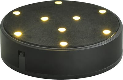 Vaas LED Lamp - Decoratieve Verlichting - Tafeldecoratie Verlichten - 9 Warm Witte LED's - 10cm Diameter - Zwart