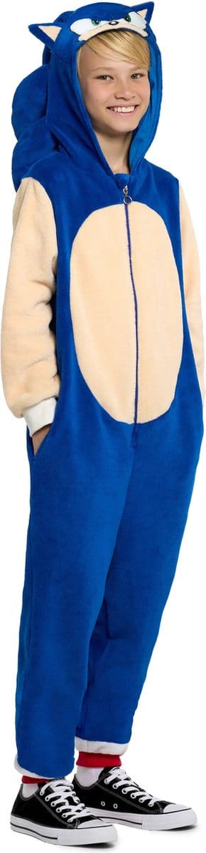 OppoSuits Sonic the Hedgehog Kids Onesie - Unisex - Sonic Jumpsuit - Carnaval - Huispak - Blauw - Maat 170/176