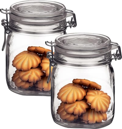 Bormioli Rocco Weckpot/inmaakpot - 2x - 750 ML - glas - met beugelsluiting - luchtdicht - 10 x 13 cm