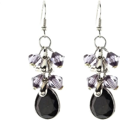Behave - Oorhangers met zwarte druppel en kralen - feestelijke look
