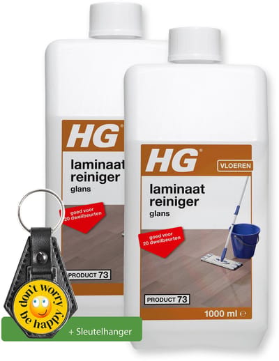 HG Laminaatreiniger glans - 2 stuks - inclusief sleutelhanger