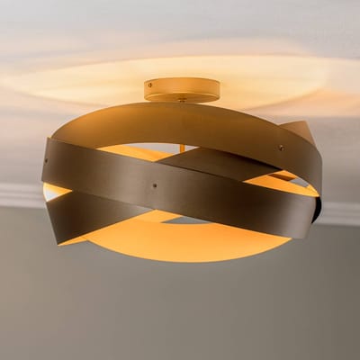 Euluna plafondlamp Tornado, koffiebruin, Ø 50 cm