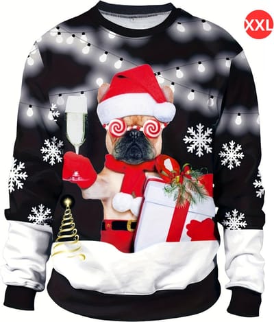 Livano Kersttrui - Heren - Foute Kersttrui - Christmas Sweater - Kerst Sweater - Christmas Jumper - Pyjama - Pullover - Maat XXL - Hond