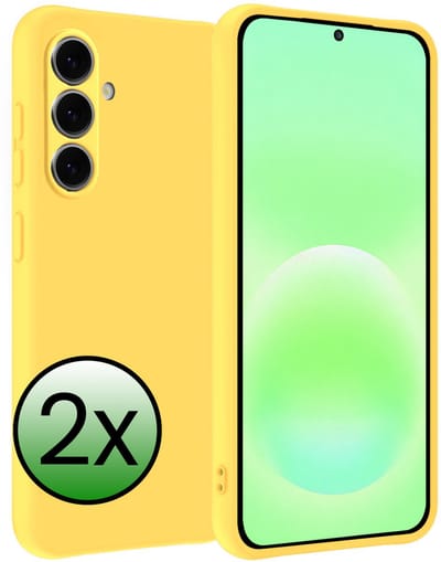 Hoesje 2 Stuks - Geschikt voor Samsung Galaxy A57 - Sterk & Shockproof - Case Siliconen - Back Cover - Telefoon Hoes - Geel