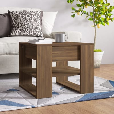 vidaXL - Salontafel - 55,5x55x45 - cm - bewerkt - hout - bruin - eikenkleur