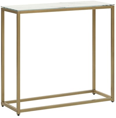 DELANO - Consoletafel - Goud/Wit - Veiligheidsglas
