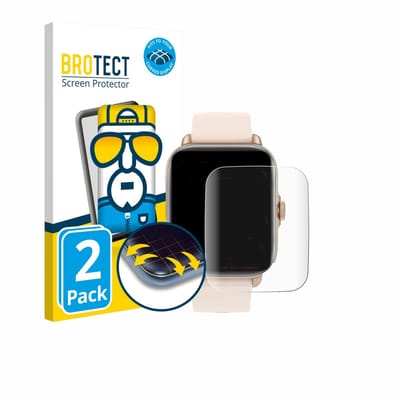 BROTECT - Screenprotector voor Akokie Smartwatch 1.7" - Folie Beschermfolie transparant volledig dekking - 2 Stuks
