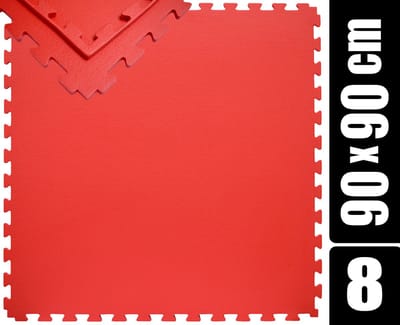 8 Fitnessmatten 90x90cm - 1,2cm dikke Sportmat - XL Trainingsmat Vloermat Gymnastiekmat met Rand