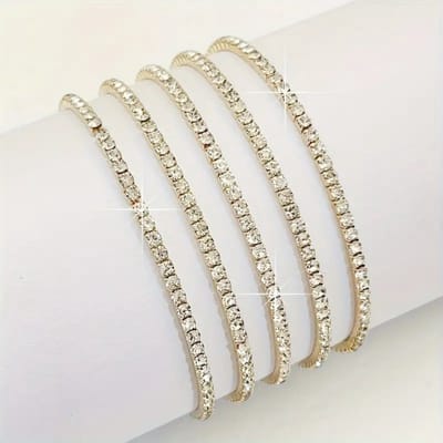Livano Armband - Staal - Nep Zilver - Dames - 5 St - Nep Goud/Wit