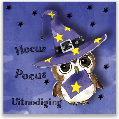 Heksenfeest uitnodigingen set 10 stuks – Kinderfeest, toverfeest, magisch feest – tovenaarsfeest-Inclusief witte envelop – 15 x 15 cm
