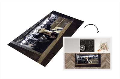 Keukenloper - Loper keuken - Koe - Stal - Boerderij - 120x60 cm - Keukenloper vinyl