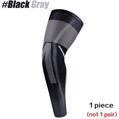 1 Stuk Volledige Onderbenen Compressiekous Lange Kniebeschermers Sport UV Beenbrace Met Antislip Siliconen Strips Hardlopen Basketbal Voetbal L